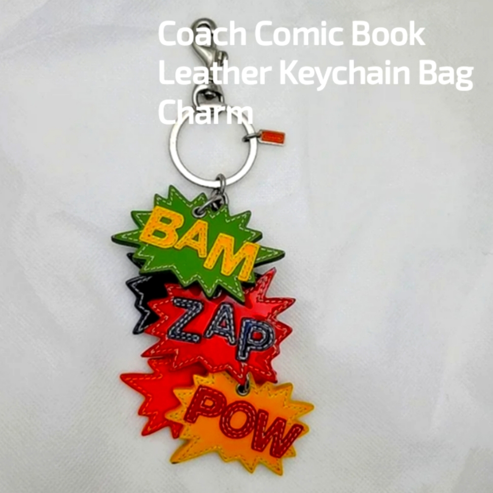 COACH Comic Book  Leather Keychain